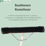 thumbnail of Stabiler Saalbesen 100cm Breit mit Stielstabilisator und Stiel 140cm Lang schwarze weiche Kunsthaar Borsten Kehrbesen Besen