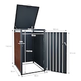 thumbnail of Mülltonnenbox für 1 Tonne bis 240 Liter Anthrazit/Rostoptik aus Stahl/Cortenstahl