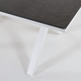 thumbnail of Mesa auxiliar de jardín, Tamaño: 80x140x65 cm, Aluminio reforzado color blanco, Todo el tablero es de cristal templado estilo cerámica