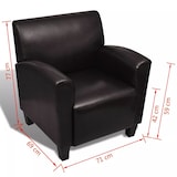 thumbnail of Helloshop26 - Fauteuil chaise siège lounge design club sofa salon cuir synthétique marron foncé 1102043/3