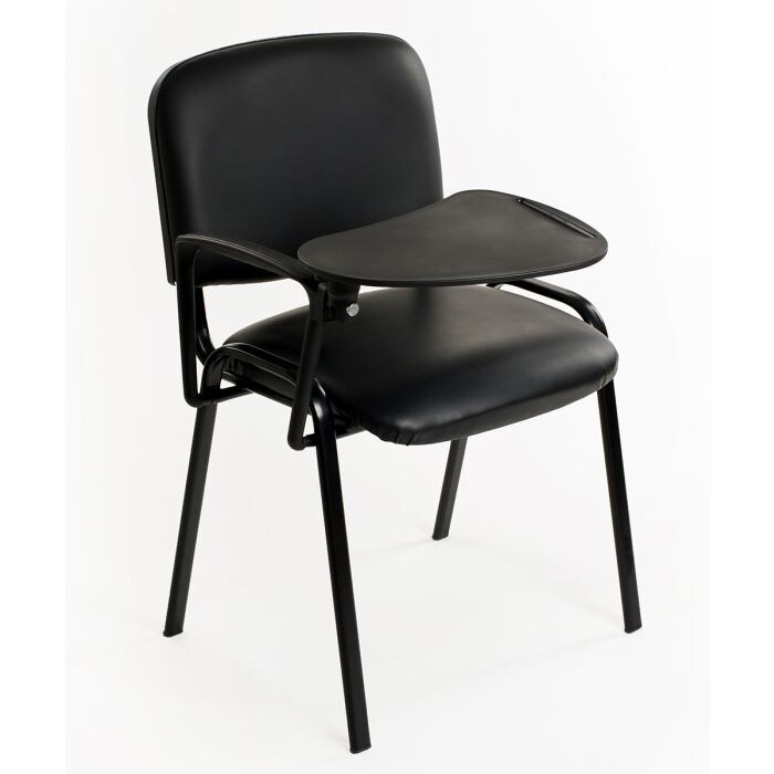 Set 6 Sedie attesa Imbottite Impilabili in ecopelle NERA meeting conferenza riunione con Ribaltina