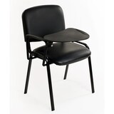 thumbnail of Set 6 Sedie attesa Imbottite Impilabili in ecopelle NERA meeting conferenza riunione con Ribaltina