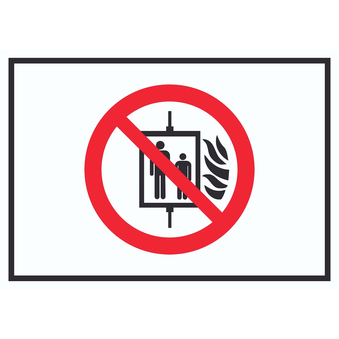 Aufzug im Brandfall nicht benutzen Symbol Schild A2 (420x594mm)