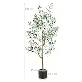 thumbnail of COSTWAY Juego de 2 Olivos Artificiales, Planta Artificial 130 cm, Planta de Interior con Maceta de Cemento, Hojas y Frutos Naturales