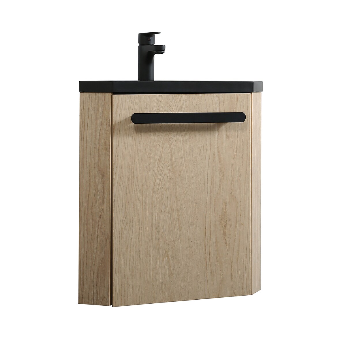 Ensemble lave-mains d'angle suspendu SKINO avec robinet noir