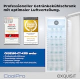 thumbnail of Exquisit Glastürkühlschrank, 280l Getränkekühlschrank mit LED, Umluft, 5 verstellbare Ablagen, CoolPro, GKS5260-GT-431D weiss