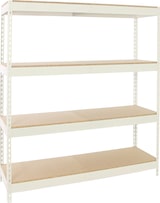 thumbnail of SimonRack Estantería Industrial, 2000x1800x450 mm, 400 kg de Punto Flexión, 4 Estantes Madera, Estantería Garaje, Blanco/Madera - Ecoforte