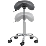 thumbnail of DELUKE® Sattelhocker mit Rollen VOULI Höhenverstellbar, Drehbar Kunstleder pflegeleicht Rollhocker Arbeitshocker Praxishocker Arzthocker Grau
