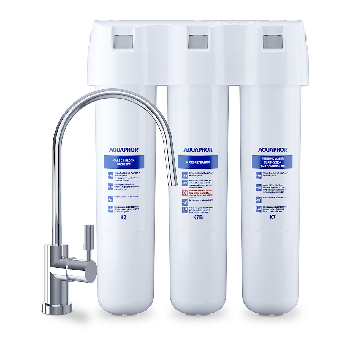 Aquaphor Aquaphor Aktivkohle-System - für Wasser - dreistufig - 2,5 l/min - inkl. Wasserhahn