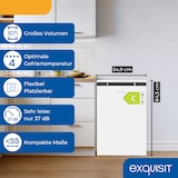 thumbnail of Exquisit Kühlschrank, 107 Liter, 2-in-1, LED-Beleuchtung, kompakt, leise, KS516-4-E-051C weiss