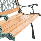 thumbnail of tectake Banco para jardín de madera y hierro fundido Marina 124x52x74cm  marrón - 401424