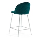 thumbnail of Set 2 sgabelli da bar imbottiti in velluto, gambe in metallo, h.65cm, per bar, ristoranti e cucina, design elegante -Sara XL-Ottanio/Argento