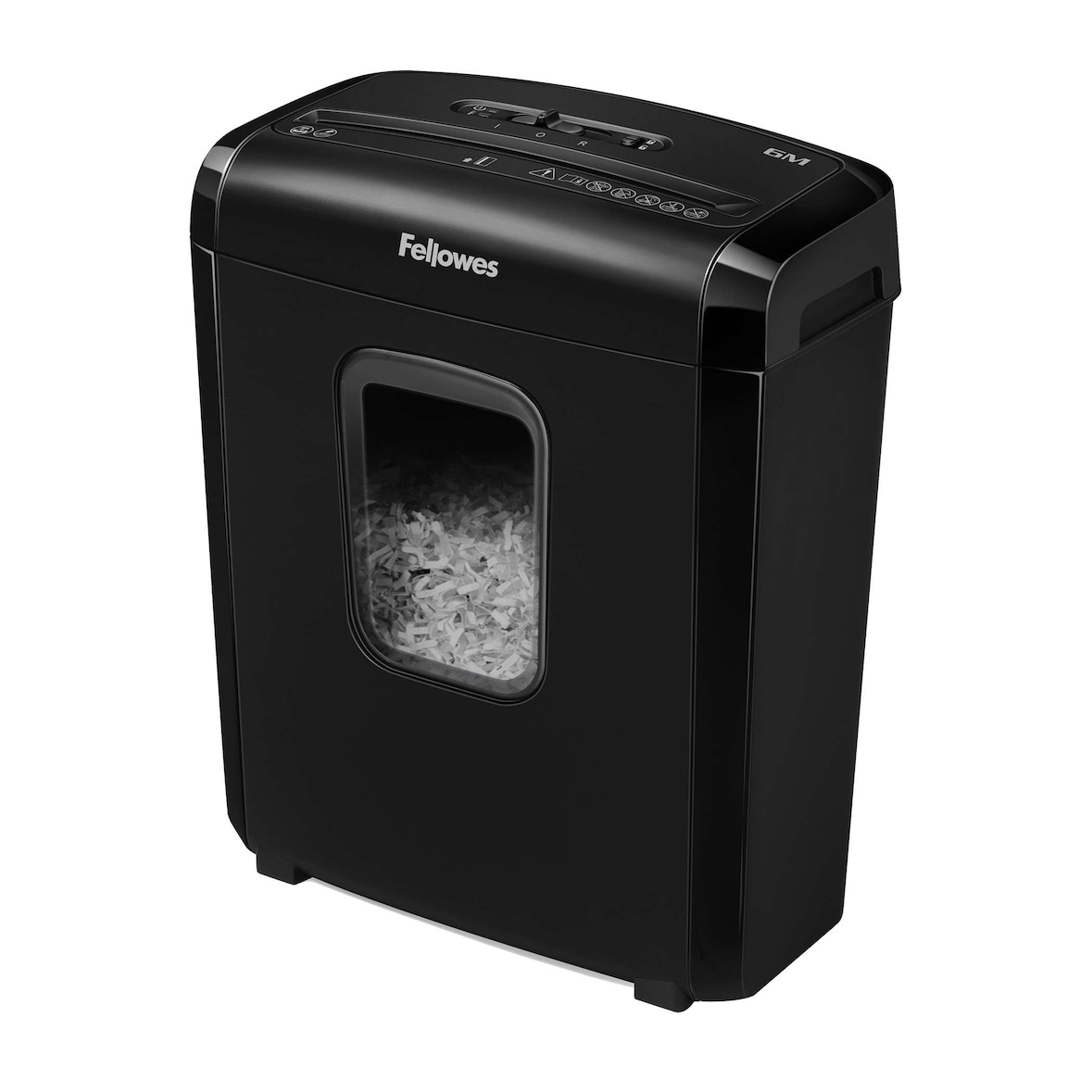 Fellowes Destructora trituradora de papel 6M MiniCorte, destruye 6 Hojas en partículas, Papelera 13 L. Bloqueo de Seguridad. Color Negro