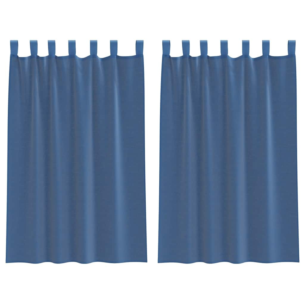 vidaXL Voile Vorhänge mit Schlaufen 2 Stk. Königsblau 140x175 cm