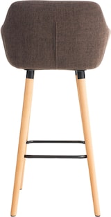 thumbnail of Décoshop26 - Lounge-Barhocker x1 skandinavisches Design brauner Stoffsitz Holzbeine Metallfußstütze 10_0004921