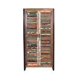 thumbnail of SIT Möbel Dielen-Set 4-tlg.,1 Schuhschrank, 2 Garderobenpaneele, 1 Kleiderschrank,Altholz bunt,Metall schwarz,B 90 x T 45 x H 180cm,18001-12