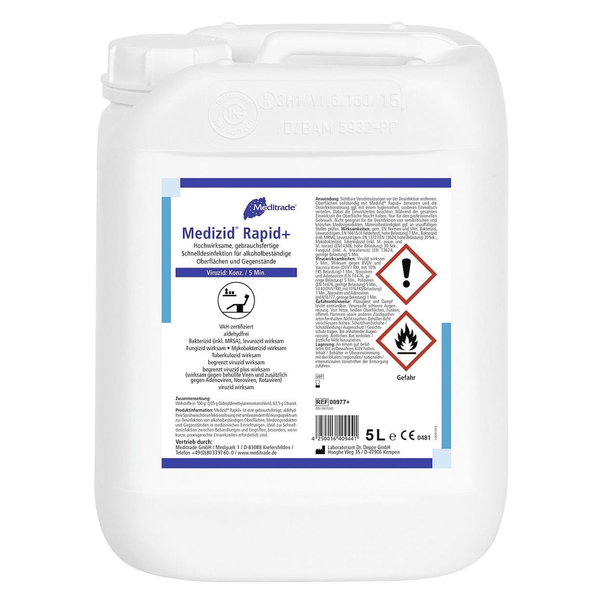 Medizid Rapid + - 2 x 5 L - Schnelldesinfektionsmittel - Desinfektionsmittel