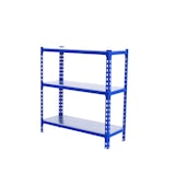 thumbnail of SimonRack Metallregal, 900x1200x500 mm, 3 Ebenen, Metallboden, 200 kg Biegepunkt, Blau/Verzinkt - Simonclick