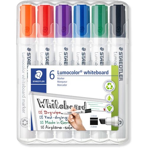 STAEDTLER Lumocolor Whiteboard Marker Farbig sortiert Keilspitze 5 mm 6 Stück