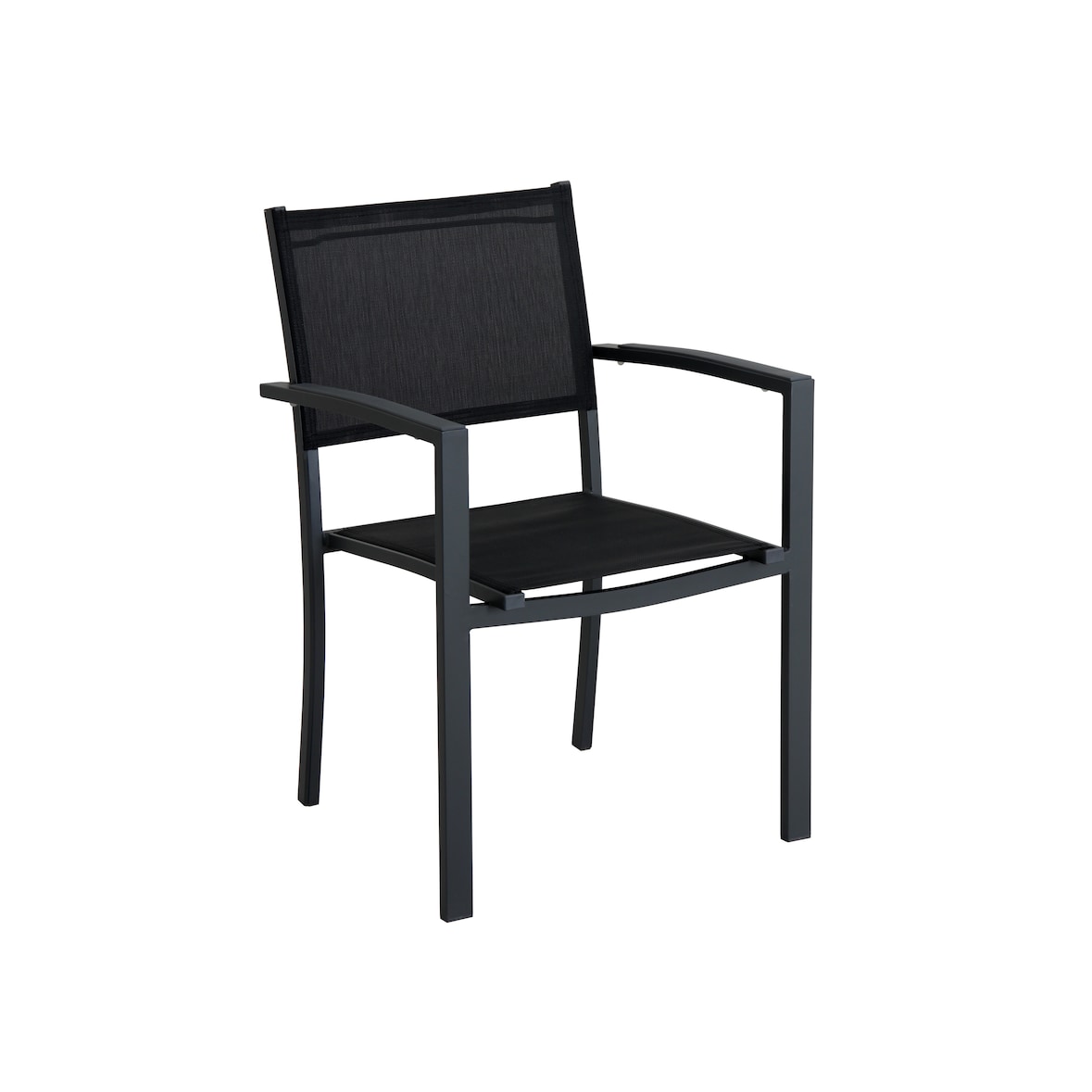 METRO PROFESSIONAL stapelbare stoel met armleuningen Brindisi, aluminium/mesh stof, donkergrijs