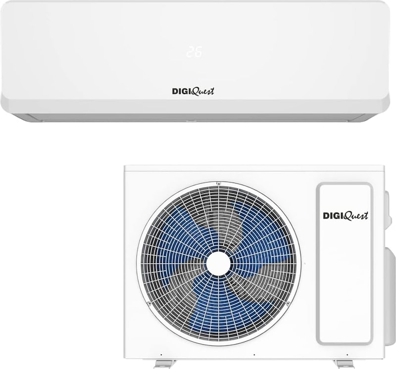 Condizionatore Inverter Digiquest V5 9000 BTU, Wi-Fi, Gas R32, Classe A++/A+++, Funzioni Turbo, Notte E I Feel, SEER 6.1, SCOP 5.1