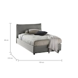 thumbnail of Dmora Letto piazza e mezza Daalt, Letto contenitore con rivestimento in tessuto, 100% Made in Italy, con materasso Cm 120x200 incluso, Grigio