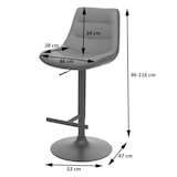 thumbnail of 2er-Set Barhocker HWC-L85, Barstuhl Tresenhocker Drehhocker, höhenverstellbar mit Lehne Kunstleder ~ braun