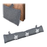 thumbnail of Relaxdays Zugluftstopper, Windstopper Tür & Fenster, weiche Türschlange, Sandfüllung, Kälteschutz, 76 cm, Stern, grau