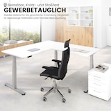 thumbnail of bümö Eckschreibtisch elektrisch höhenverstellbar L-Form: 180 x 160 cm in Buche, Gestell graphit - Stehschreibtisch mit Memory-Steuerung, elektrischer