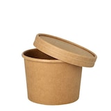 thumbnail of 500 Suppenbecher + Deckel, Pappe rund 350 ml Ø 9,8 cm · 7 cm braun