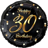 thumbnail of 30. Geburtstag schwarz gold Folienballon rund