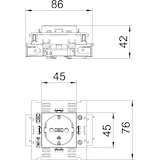 thumbnail of OBO Bettermann Steckdose 0 Grad, 1-fach STD-D0C8 SWGR1 6120420