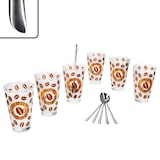 thumbnail of 12tlg Latte Macchiato Set - 6x CREMONA Gläser orange + 6x TWIST Latte Macchiato Löffel - 0806137 & 747-480