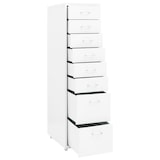 thumbnail of Décoshop26 - Caissons à tiroirs meuble de bureau sur roulettes 8 tiroirs 28 x 41 x 109 cm en métal blanc DEC024567