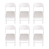 thumbnail of Pack 6 Sillas Blancas Plegables Premium con Estructura Metálica y Asiento Acolchado en Polipiel PU. Respaldo Ergonómico (80x44x43,5 cm)