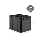 thumbnail of PROREGAL SparSet 5x Eurobox NextGen Color, HxBxT 32x30x40cm, 30 Liter, Griffe schwarz zu, Schwarz, Eurobehälter, Transportbehälter