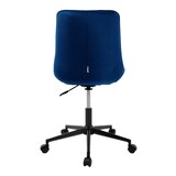 thumbnail of Bürostuhl auf Rollen Blau mit Samtbezug und Metallgestell