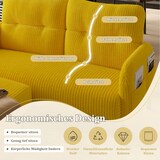 thumbnail of Merax Modulares 3er-Set Cord-Sofa: Sessel, 2-Sitzer & Hocker mit Tasche, Senfgelb