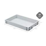 thumbnail of PROREGAL Eurobehälter mit geschlossenem Griff | HxBxT 7,5x40x60cm | 15 Liter | Grau | Eurobox, Transportbox, Transportbehälter, Stapelbehälter