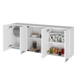 thumbnail of TUHOME Mueble de Pared Cocina con Cristal 150, con multiples puertas - Blanco