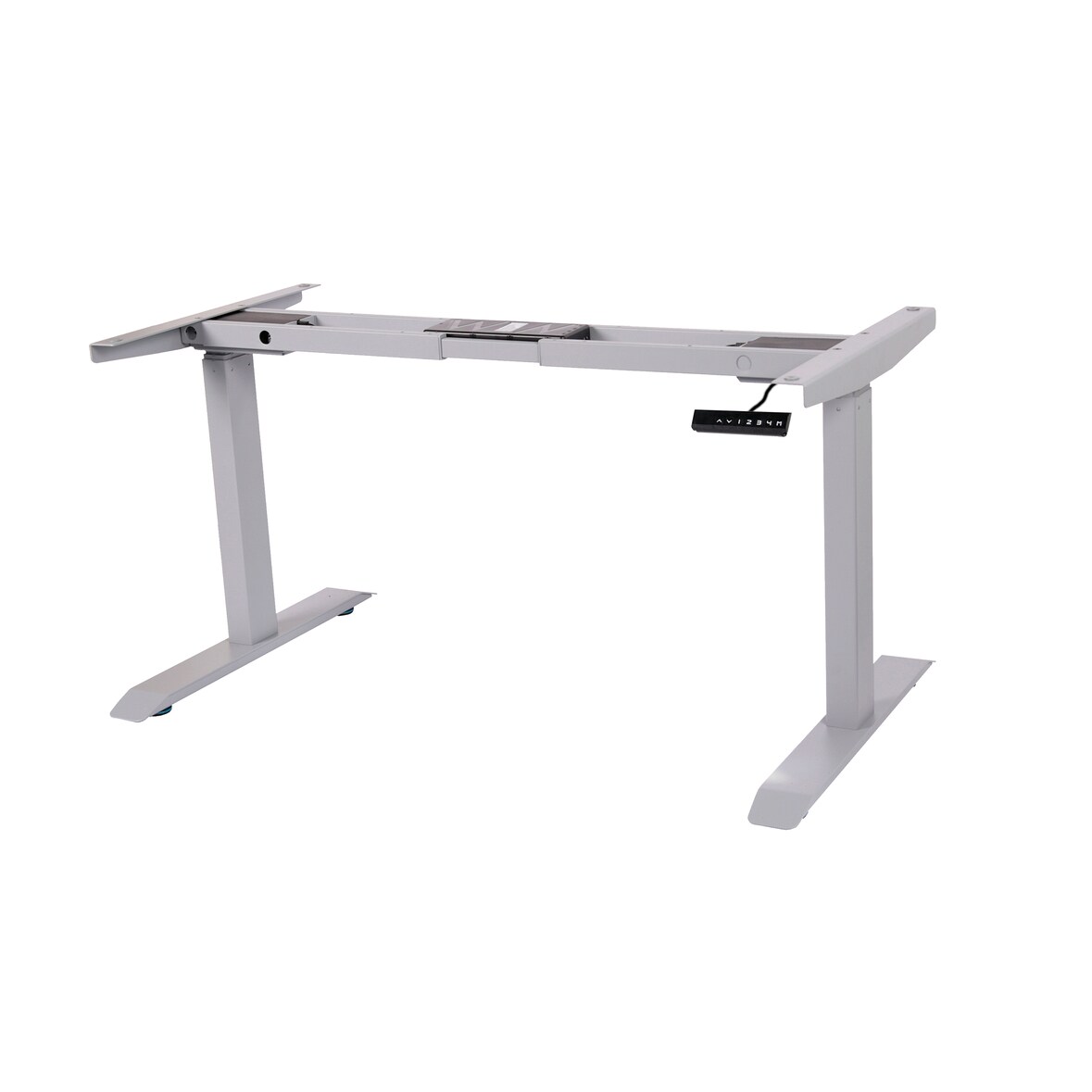 Gestell für Schreibtisch stufenlos elektrisch höhenverstellbar BxTxH: 118x70x(62-127)cm lichtgrau, mit Memory-Funktion für alle gängigen Tischplatten