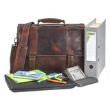 thumbnail of Greenburry Rugged Aktentasche Businesstasche Leder 41x30 cm braun