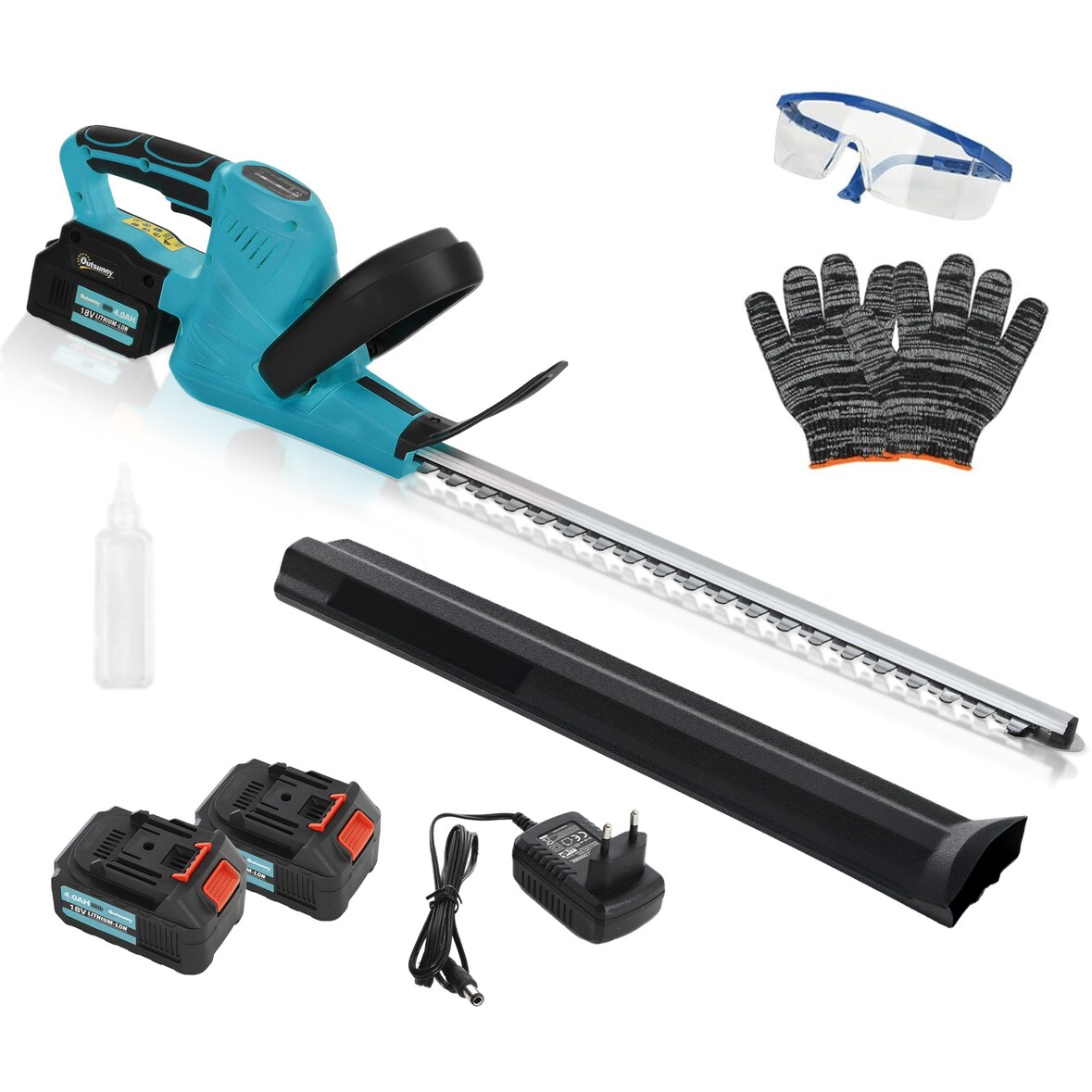 Draadloze Accu Heggeschaar Elektrische Heggensnoeier met 51cm Snijlengte