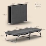 thumbnail of HOMCOM cama plegable 70x180 cm con colchón de espuma mueble cama plegable con respaldo ajustable en 5 posiciones y ruedas carga 120 kg gris