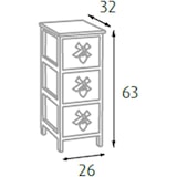 thumbnail of King Home Cassettiera Fiocchi e Cuori 26x32x63h cm Bianca