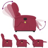 thumbnail of Décoshop26 - Fauteuil de relaxation fonction massage et inclinable levage électrique en velours rouge bordeaux DEC027834