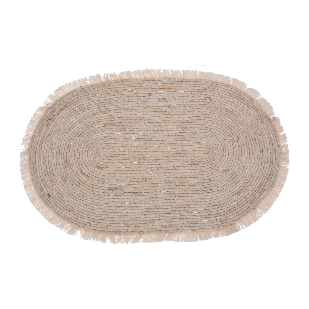 WellHome - Alfombra ovalada de hoja de maíz con flecos 80x50cm