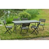 thumbnail of Garten-Sitzgruppe NORA 7-tlg. - Kunststoff, Braun | Gartenmöbel-Set Gartengarnitur Garten-Essgruppe mit Stühlen und Esstisch