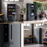 thumbnail of Metallschrank mit Hohe Schublade RUEL 195x90x40cm Anthrazit Büroschrank Aktenschrank Stahlschrank Fachbodenschrank Werkstattschrank