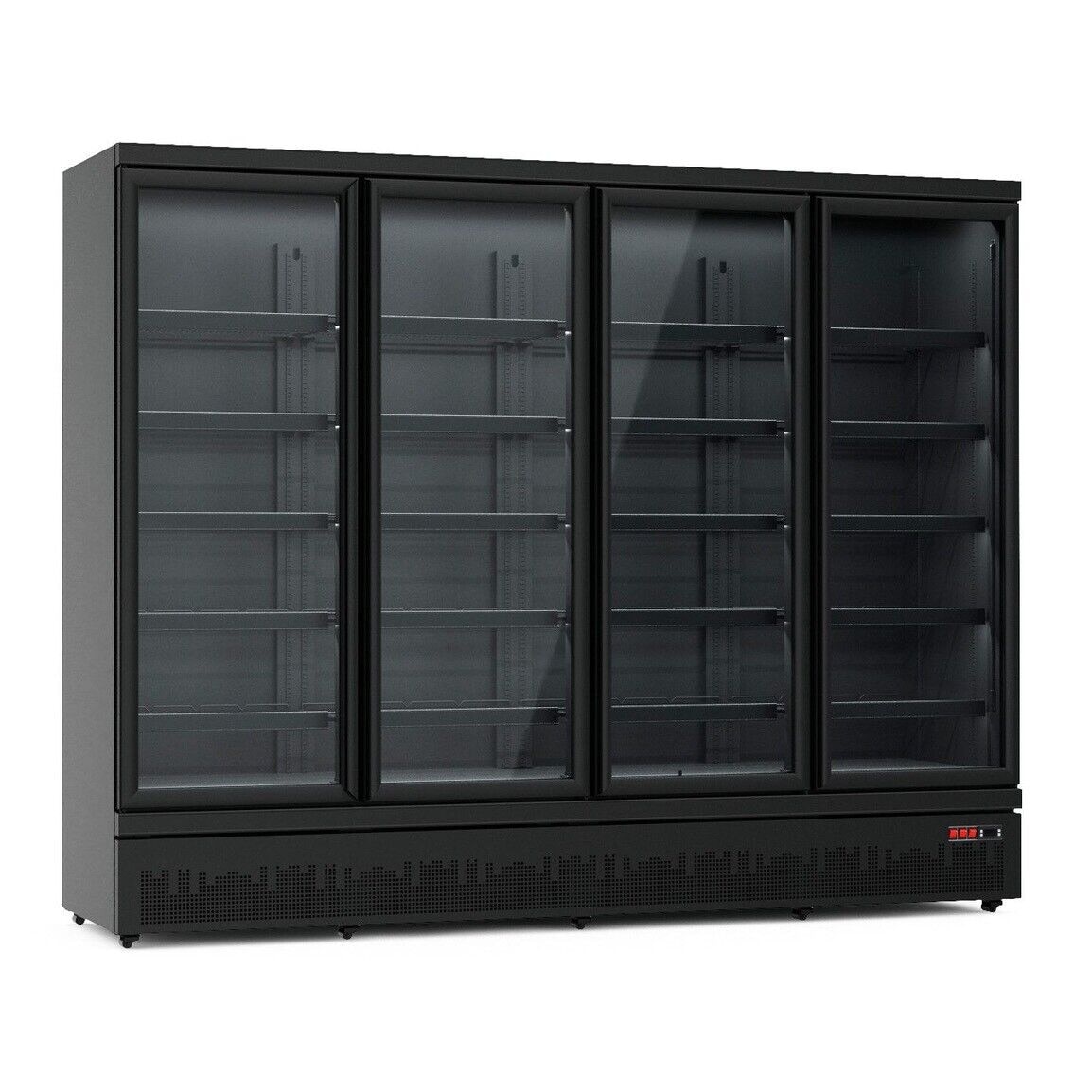 Gastro Flaschenkühlschrank Kühlschrank Gewerbekühlschrank 2500 L 2508x710x1997mm Schwarz